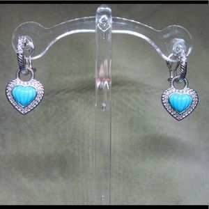 Judith Ripka Turquoise and Diamonique earrings